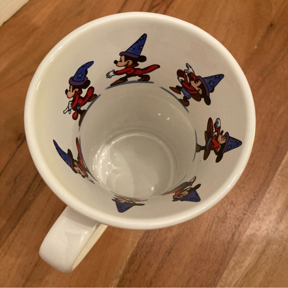 Disney Tall 6” White Mug with Red and Blue Sorcerer Mickey Accents - Picture 5 of 9